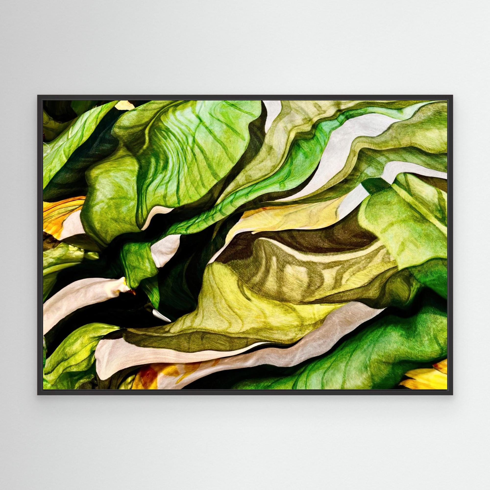 Green leaves in motion