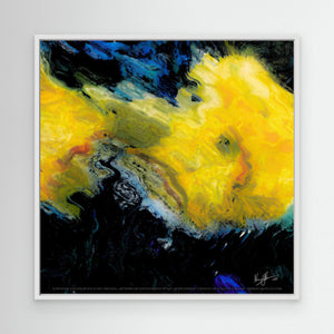 Deep sea abstract with mysterious dark depths and subtle light in Nordic composition